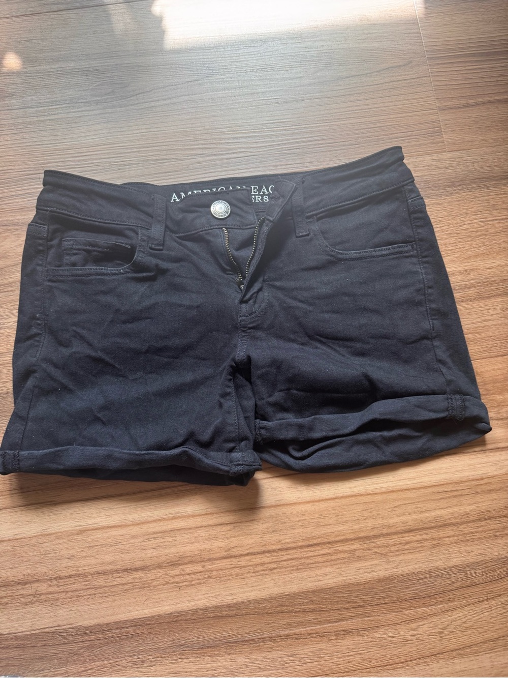 American Eagle Outfitters Black Denim Shortie Shorts